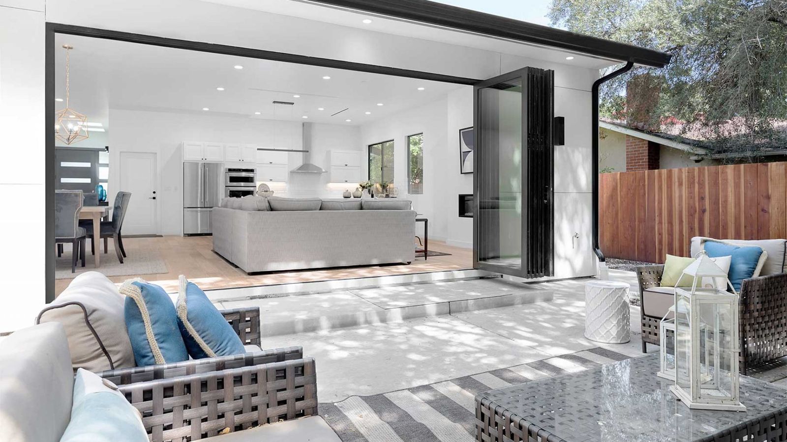 Bright open-plan living and kitchen space